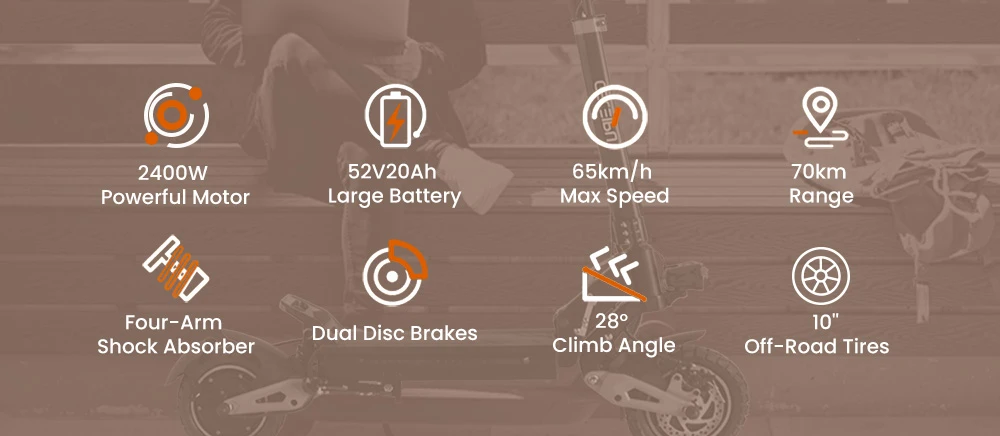 GELEIPU Z1 Pro Electric Scooter, 1200W*2 Motor, 52V 20Ah Battery, 10 inch Tires, 65km/h Max Speed, 70km Range, Dual Mechanical Disc Brakes, Four-arm Shock Absorber