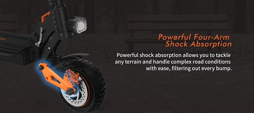 GELEIPU Z1 Pro Electric Scooter, 1200W*2 Motor, 52V 20Ah Battery, 10 inch Tires, 65km/h Max Speed, 70km Range, Dual Mechanical Disc Brakes, Four-arm Shock Absorber