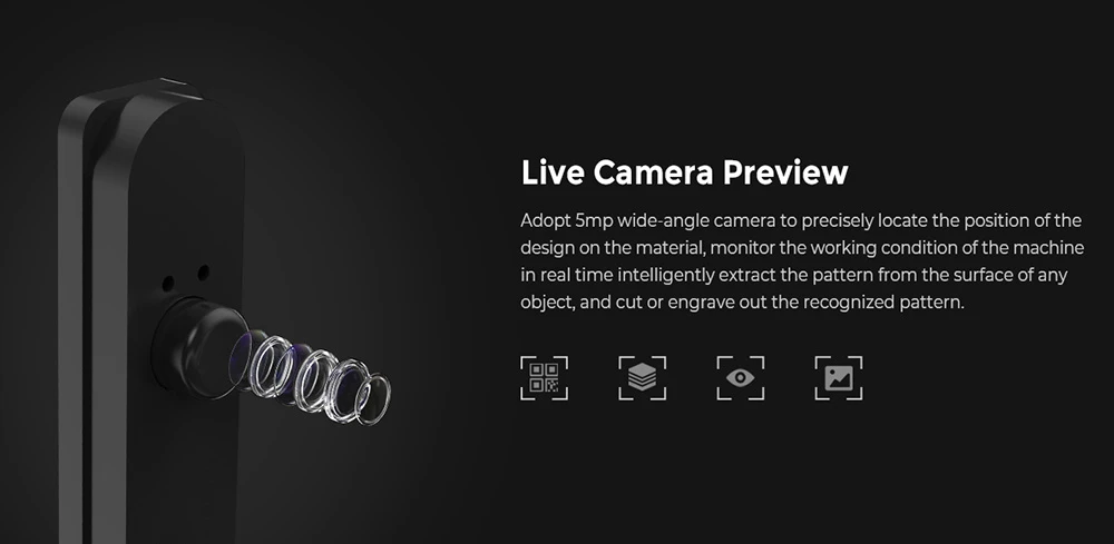 Gweike Cloud Pro 55W CO₂ Laser Engraver with Rotary Roller, Auto Focus, 600mm/s Speed, 0.001' Accuracy, 510mmx300mm Working Area, Compatible with Wood / Metal / Transparent Acrylic / Leather