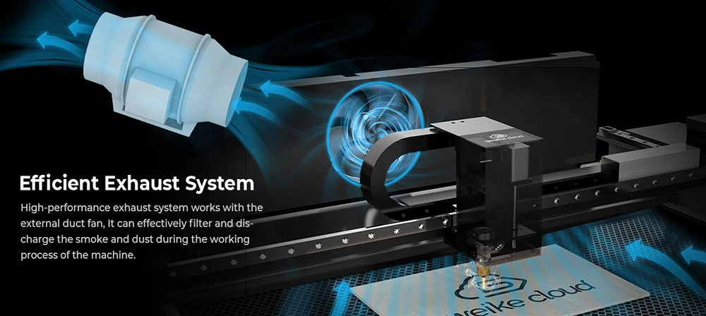 Gweike Cloud Pro 55W CO₂ Laser Engraver with Rotary Roller, Auto Focus, 600mm/s Speed, 0.001' Accuracy, 510mmx300mm Working Area, Compatible with Wood / Metal / Transparent Acrylic / Leather