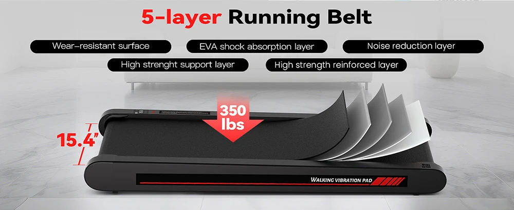 Sperax P1 Walking Vibration Pad, 400W Dual-Mode Trainer, 0.2-3.8mph Speed, 900x390mm Running Area, 350lbs Max Load, Ultra-Slim Low-Noise Design for Home & Office