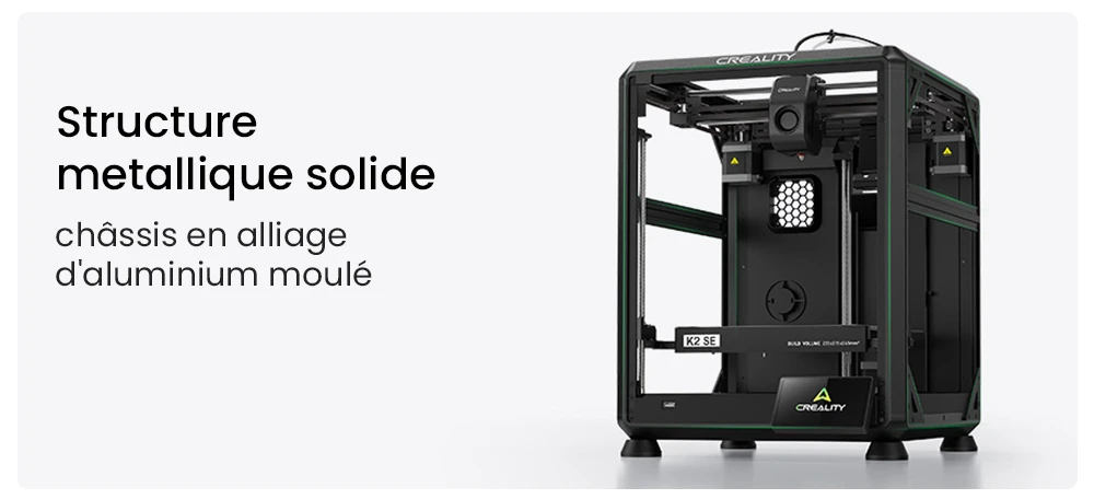 Creality K2 SE Combo Imprimante 3D avec Enceinte, Vitesse 500 mm/s, Précision 0,1 mm, Volume de construction 220×215×245 mm, Nivellement automatique, Buse 300 °C pour impression multi-matériaux