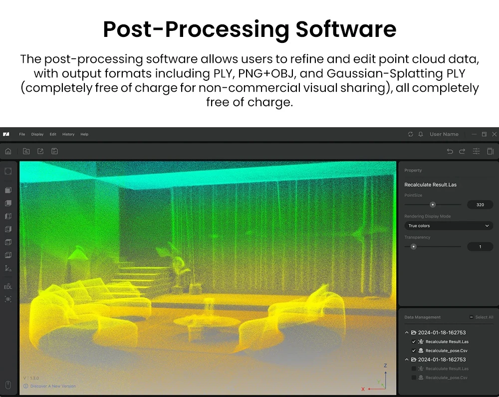 Scanner 3D LiDAR 3DMakerpro Hawk, précision de 1,5 cm, 484 000 points/s, champ de vision de 360° × 63,5°, portée de 80 à 140 m, double caméra 13 MP, boîtier métallique IP65, batterie 12 000 mAh