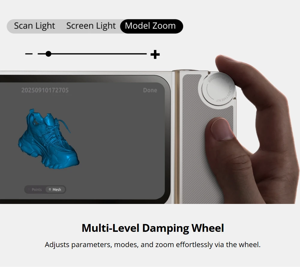 Scanner 3D 3DMakerpro Toucan Premium, précision de 0,03 mm, tout-en-un autonome, double champ de vision 135 × 185 – 1000 × 750 mm, appareil photo couleur 48 MP, batterie 6600 mAh, Wi-Fi 6