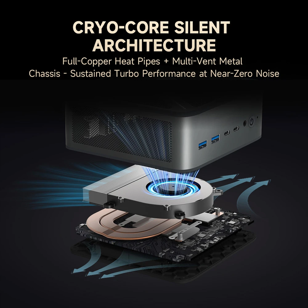 ALLIWAVA GH8 Gaming Mini PC, AMD Ryzen 9 8945HS 8 Cores Max 5.2GHz, 32GB RAM 1TB SSD, HDMI+DP+USB4+USB-C Quad Display, WiFi 6E Bluetooth 5.2, 2*USB3.0, 2*USB2.0, 2*2.5G RJ45, 1*Audio Jack