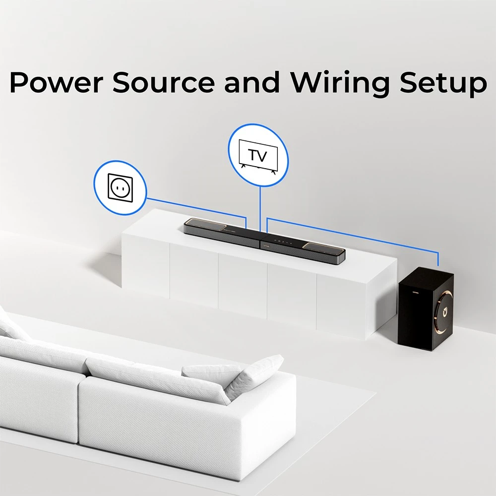 Ultimea Skywave F30 Boom Barre de son 3.1.2ch, puissance de pointe de 360W, Dolby Atmos, contrôle par application, prend en charge la connexion HDMI, Bluetooth 5.4