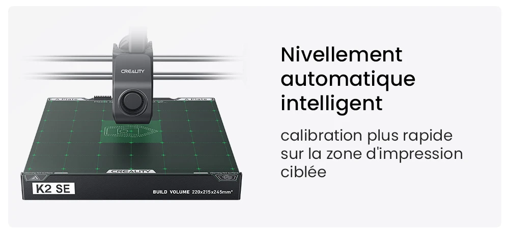 Creality K2 SE Combo Imprimante 3D avec Enceinte, Vitesse 500 mm/s, Précision 0,1 mm, Volume de construction 220×215×245 mm, Nivellement automatique, Buse 300 °C pour impression multi-matériaux