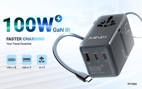Milool Adaptateur de voyage universel avec charge rapide QC3