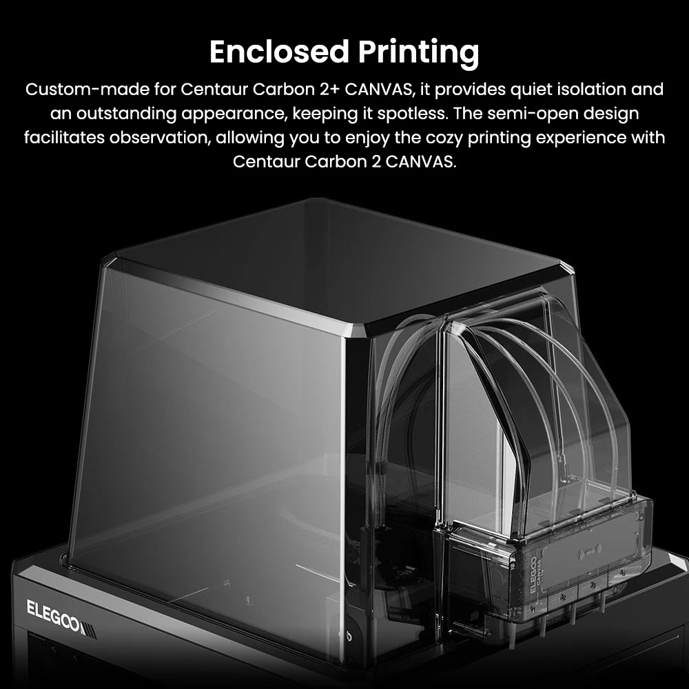 Imprimante 3D Elegoo Centauri Carbon 2 Combo, impression 4 couleurs, CoreXY haute vitesse 500 mm/s, buse 350 °C, compatible fibre de carbone/PLA/ABS, bande LED, 256 x 256 x 256 mm