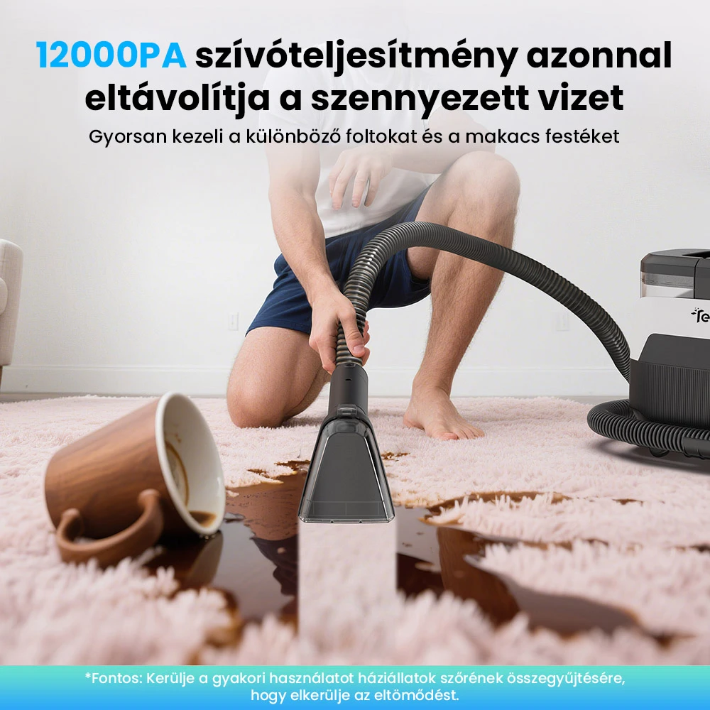 Teendow C6 MAX kárpit- és szőnyegtisztító – Gyors beüzemelés