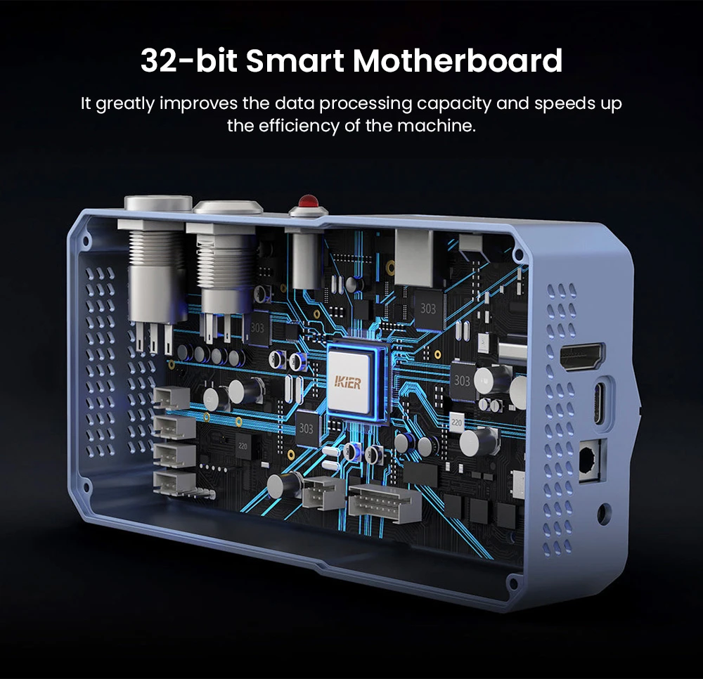 Graveur laser IKIER K1 Pro Max 48 W, zone de travail 410 mm × 410 mm, précision 0,01 mm, vitesse de 900 mm/s, laser à double engrenage, mise au point automatique intelligente et découpe par enfonçage automatique