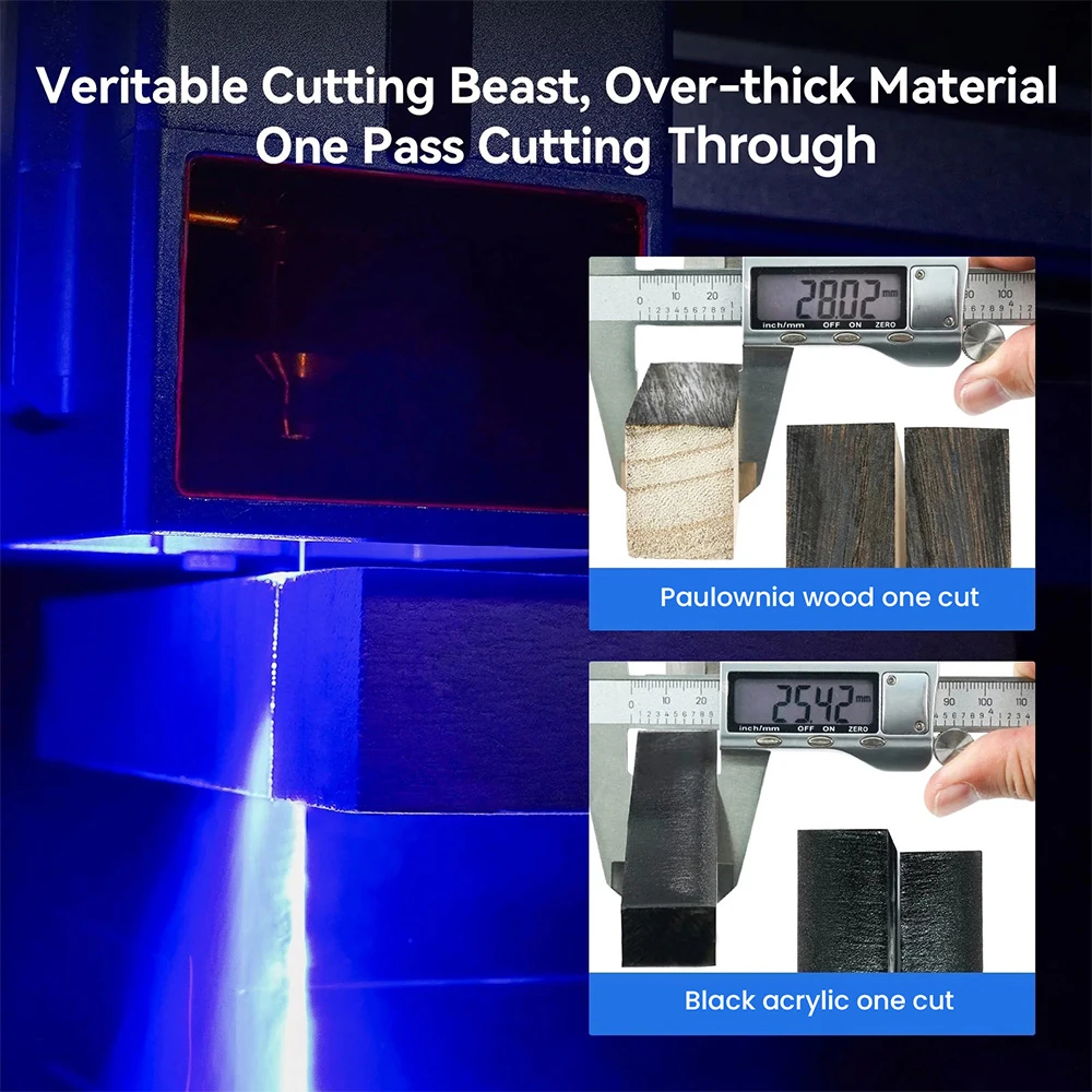 Graveur laser IKIER K1 Pro Max 70 W, zone de travail 410 × 410 mm, vitesse de 900 mm/s, précision de 0,01 mm, laser à double engrenage, mise au point automatique et découpe par enfonçage automatique