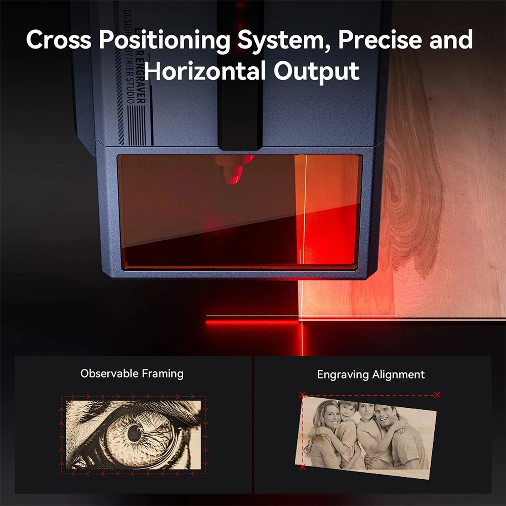 Graveur laser IKIER K1 Pro Max 70 W, zone de travail 410 × 410 mm, vitesse de 900 mm/s, précision de 0,01 mm, laser à double engrenage, mise au point automatique et découpe par enfonçage automatique