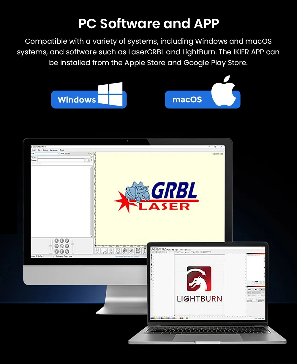 Graveur laser IKIER K1 Ultra 36 W, zone de travail 410 mm × 410 mm, vitesse 800 mm/s, point laser 0,08 mm × 0,1 mm, précision 0,01 mm, mise au point automatique, enfonçage automatique et découpe en une seule passe