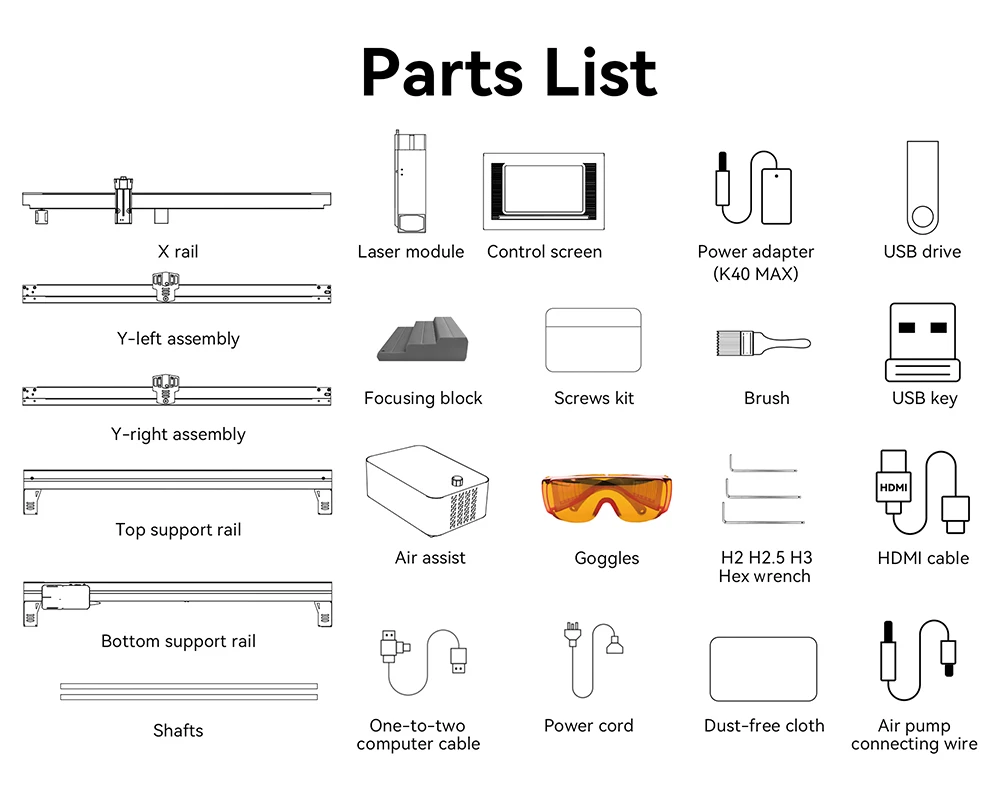 Graveur laser IKIER K40 MAX 40 W, grande surface de gravure 850 × 800 mm, vitesse élevée de 600 mm/s, précision de 0,01 mm, laser à double engrenage, point ultra-fin 0,08 × 0,1 mm, mise au point automatique et découpe par enfonçage automatique
