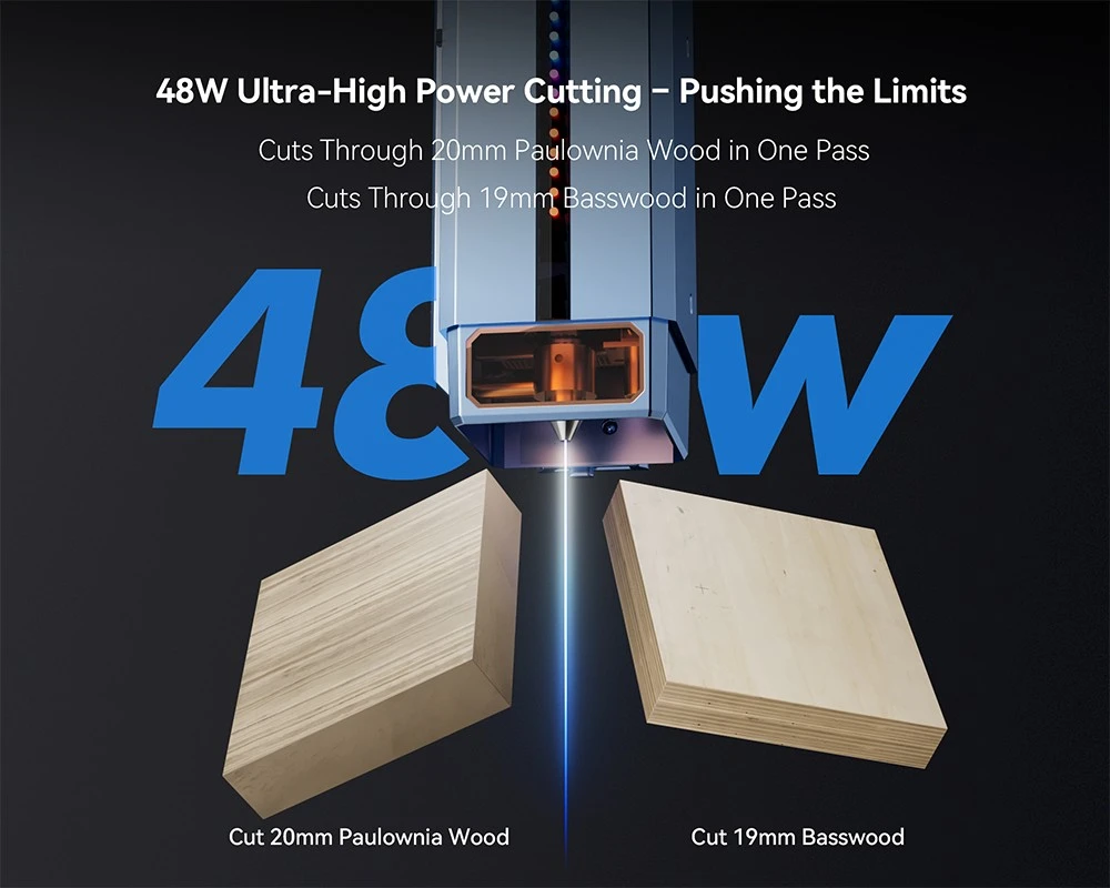 Graveur laser IKIER K40 MAX 40 W, grande surface de gravure 850 × 800 mm, vitesse élevée de 600 mm/s, précision de 0,01 mm, laser à double engrenage, point ultra-fin 0,08 × 0,1 mm, mise au point automatique et découpe par enfonçage automatique