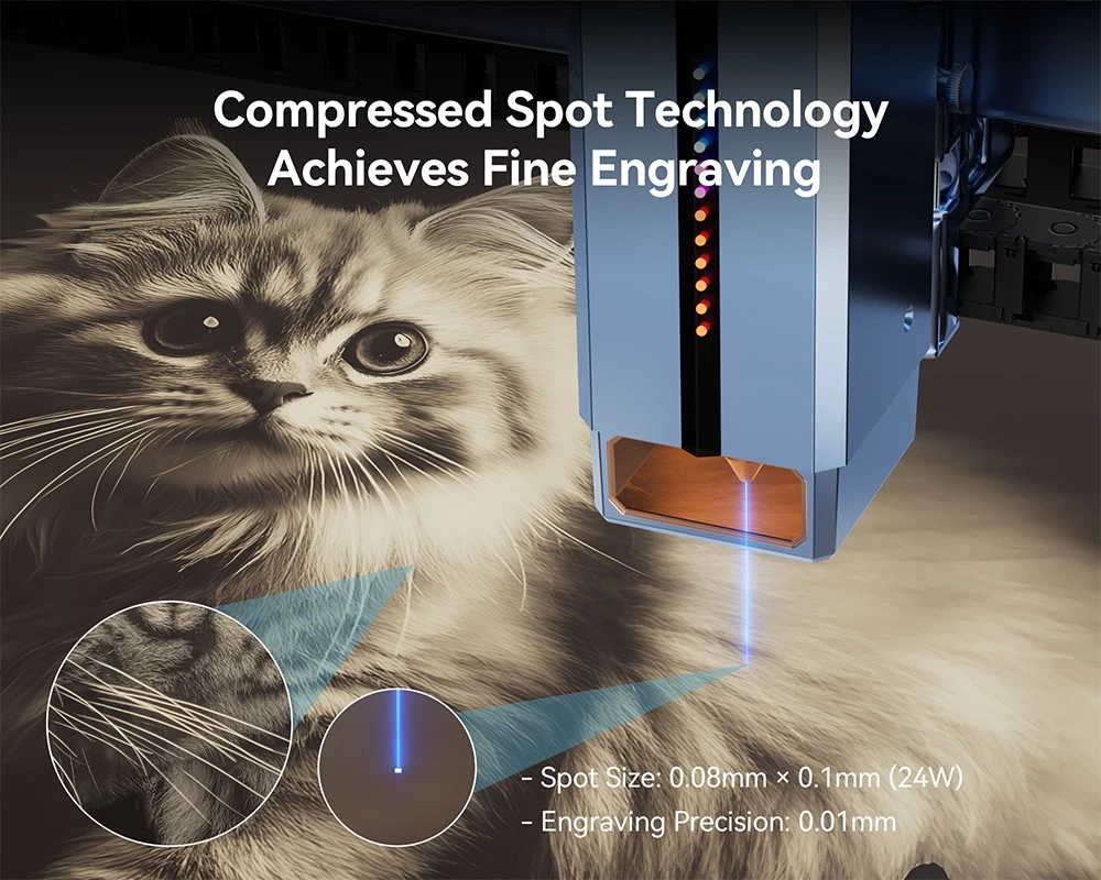 Graveur laser IKIER K40 MAX 40 W, grande surface de gravure 850 × 800 mm, vitesse élevée de 600 mm/s, précision de 0,01 mm, laser à double engrenage, point ultra-fin 0,08 × 0,1 mm, mise au point automatique et découpe par enfonçage automatique