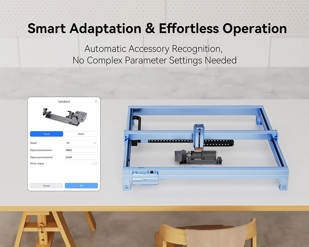 Graveur laser IKIER K40 MAX 40 W, grande surface de gravure 850 × 800 mm, vitesse élevée de 600 mm/s, précision de 0,01 mm, laser à double engrenage, point ultra-fin 0,08 × 0,1 mm, mise au point automatique et découpe par enfonçage automatique