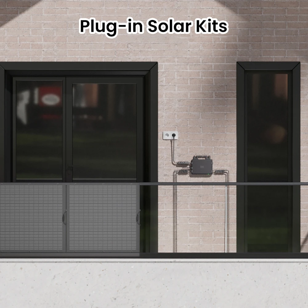 LIONSHEE LS-PV800Mi 800W Flexible Solar Kit, 4×200W Panels + 1 Microinverter, 23.5% Efficiency, IP67 Waterproof, 5m AC Cable, Plug-and-Play for Balcony & RV