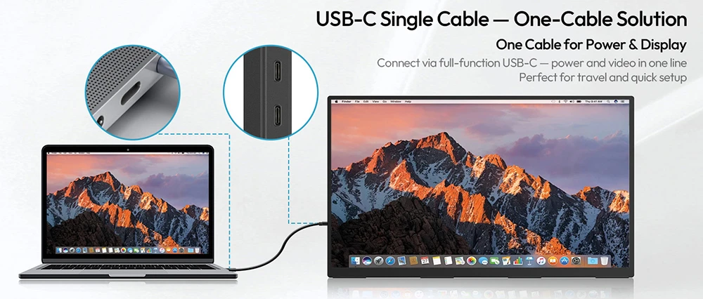 MESWAO S238 23.8 hüvelykes hordozható monitor csatlakozói