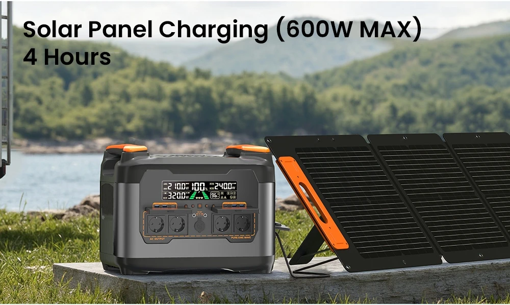 NECESPOW S2400 Portable Power Station, 2400W Output, 2048Wh LiFePO₄ Battery, 13 Ports, 1.5H Fast Charging, 20ms UPS Backup, App Control, for Outdoor/RV/Home Use
