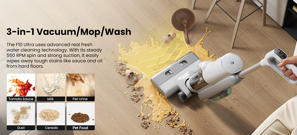 Proscenic F10 Ultra – Sarkok tisztítása