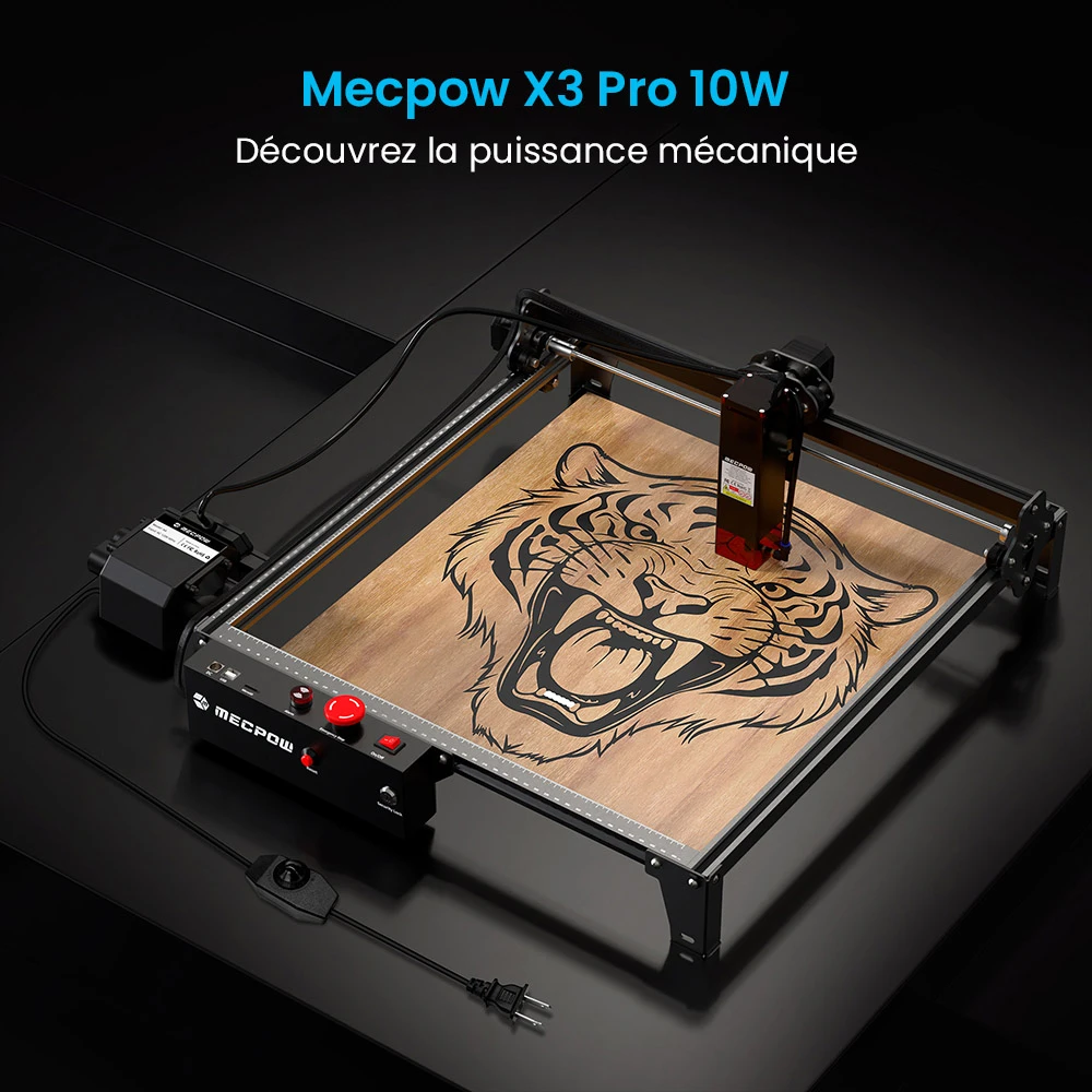 Graveur laser Mecpow X3 Pro 10 W avec kit d'assistance pneumatique