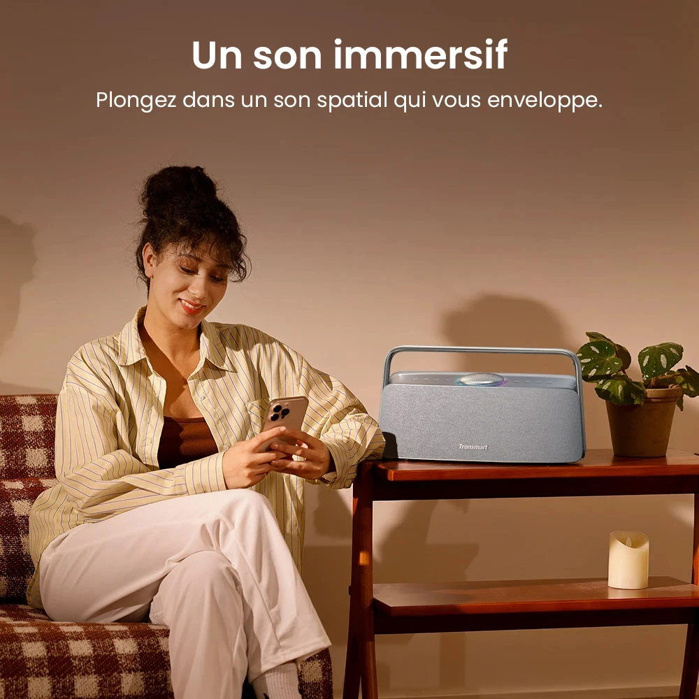 Enceinte audio spatiale domestique Tronsmart Fiitune X30, son haute résolution, autonomie de 14 heures