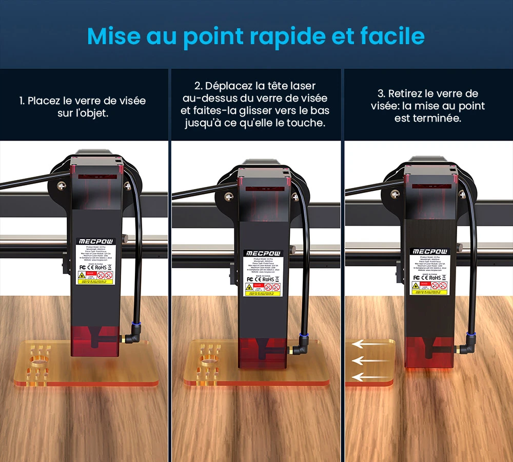 Graveur laser Mecpow X3 Pro 10 W avec kit d'assistance pneumatique
