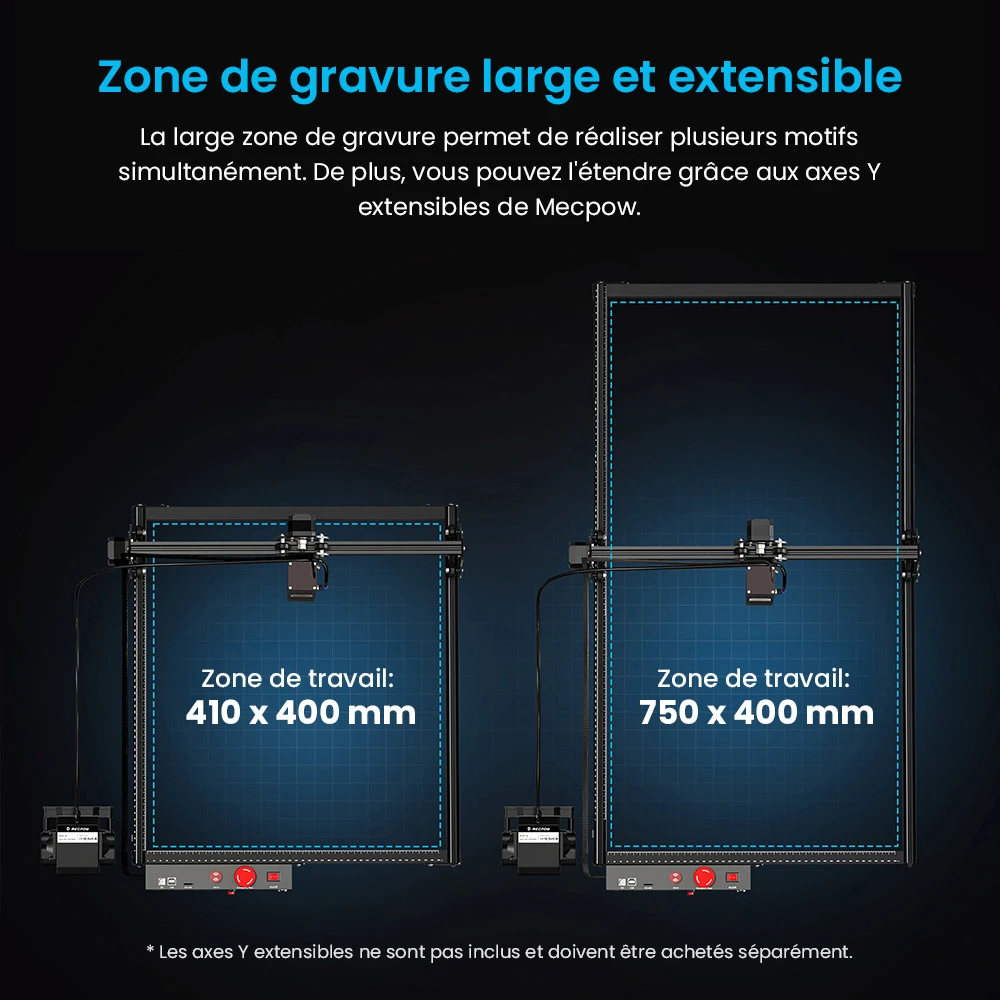 Graveur laser Mecpow X3 Pro 10 W avec kit d'assistance pneumatique