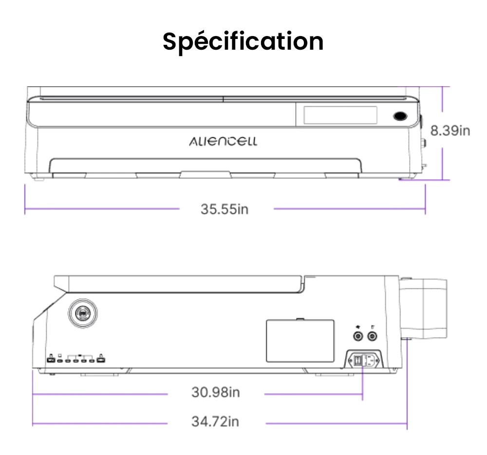 Aliencell X1 40W Graveur laser à diode de bureau + Air Assist Pro, Vitesse 600 mm/s, Spot 0,08×0,1 mm, Zone de travail 610×477 mm, Caméra autofocus double 8MP, Écran tactile autonome, Prise en charge de 300+ matériaux et formats de fichiers