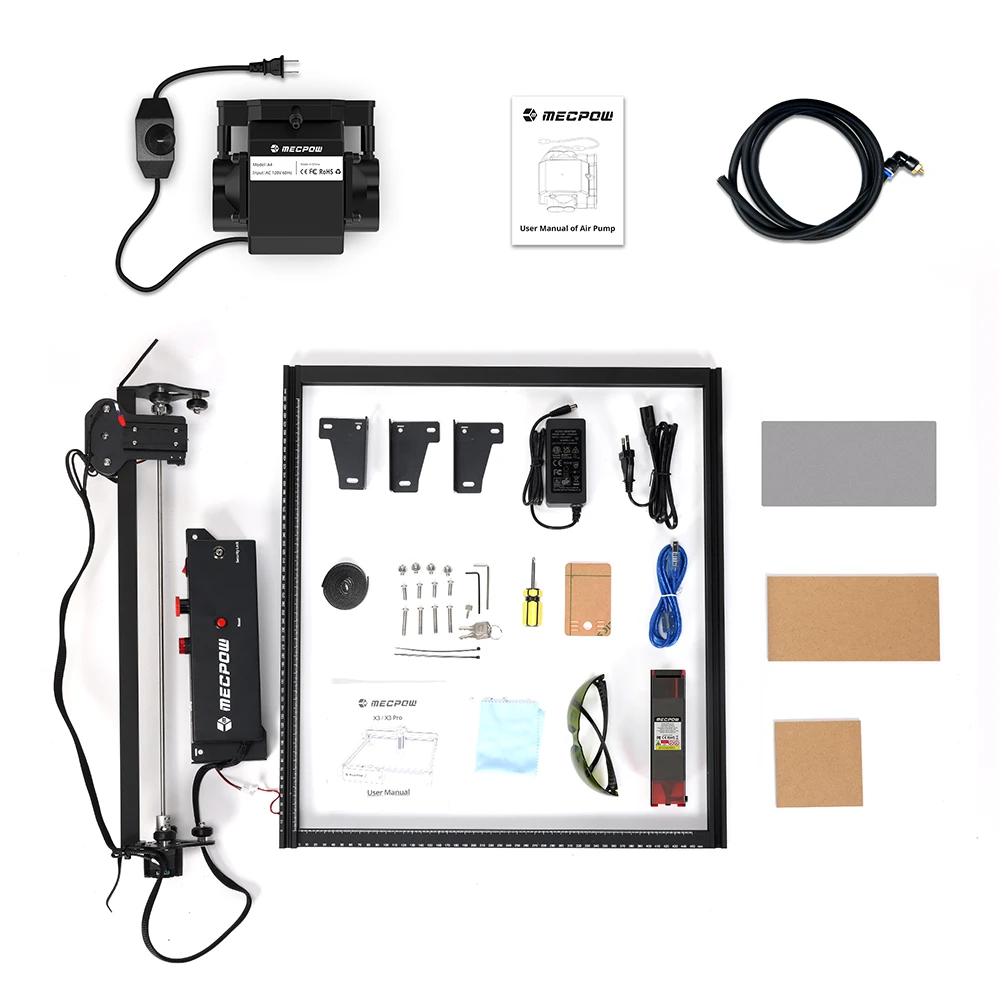 Graveur laser Mecpow X3 Pro 10 W avec kit d'assistance pneumatique