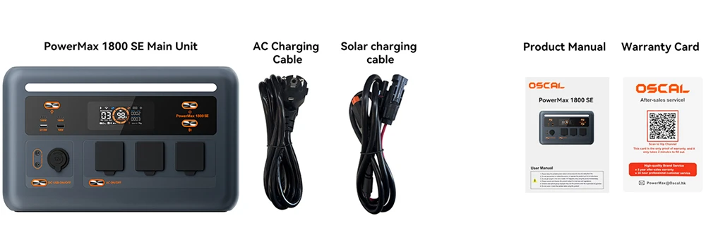 Blackview Oscal PowerMax 1800 SE Portable Power Station, 1024Wh LiFePO₄ Battery, 1800W Rated / 3600W Surge, 10 Outputs, 800W Solar & 700W AC Fast Charging, 0.01s UPS, Pure Sine Wave AC for Outdoor & Home Backup