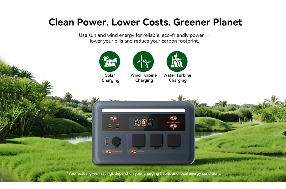 Blackview Oscal PowerMax 1800 SE Station d’Énergie Portable, Batterie LiFePO₄ 1024Wh, 1800W Puissance Nominale / 3600W Puissance de Crête, 10 Sorties, Charge Rapide Solaire 800W & AC 700W, UPS 0,01s, pour Extérieur & Secours Domestique