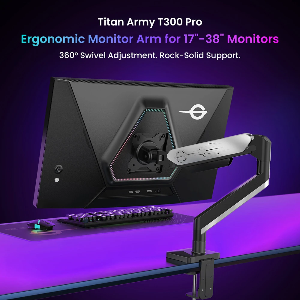 TITAN ARMY T300 Pro monitorkar asztalon, monitorral
