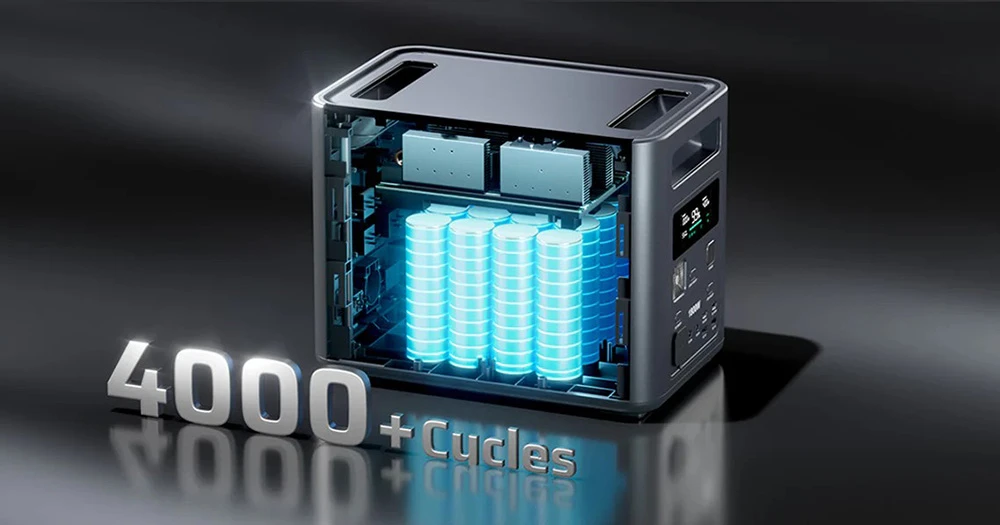 Station d'alimentation portable AFERIY Nomad1800 P180, batterie LiFePO4 1024 Wh, alimentation secteur 1800 W à onde sinusoïdale pure, onduleur < 10 ms, 9 sorties avec USB-C PD 140 W, charge rapide double entrée