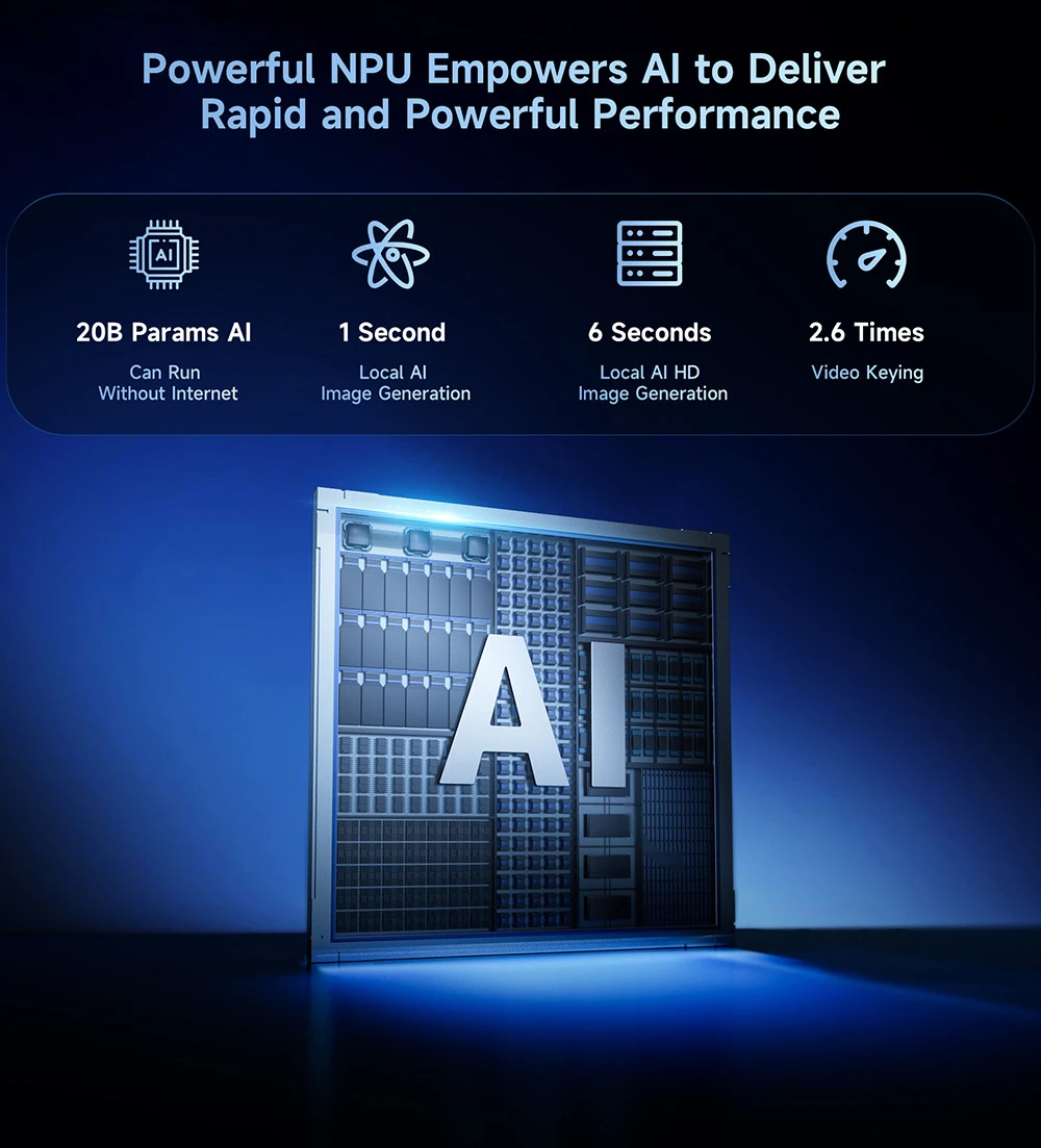 BMAX B11 Power Mini PC, Intel Core Ultra 7 155H 16 cœurs jusqu'à 4,8GHz, 24Go LPDDR5 RAM 1To SSD, Intel Arc Graphics, HDMI + DP + Type-C Tout-en-un 4K Triple Écran, 2,5G RJ45 WiFi 6 Bluetooth 5.2, AI Boost NPU