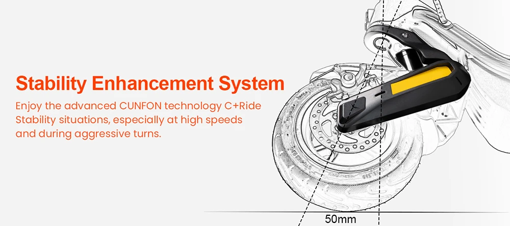 CUNFON RS500 Electric Scooter, 500W Motor, 36V 13Ah Battery, 56km Range, 40km/h Max Speed, 9.5-Inch Tires, 15° Climbing Angle, Front & Rear Disc Brakes, 100kg Load