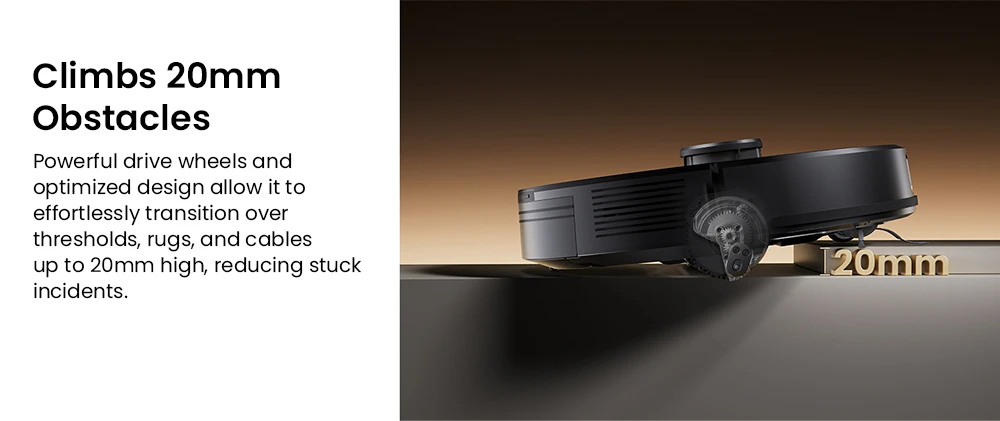 Proscenic Q20 Plus Robot Vacuum and Mop, 10000Pa Powerful Suction, Self-Emptying Base, LiDAR Navigation, 200-Min Runtime, 2-in-1 Dustbin & Water Tank, Smart Mapping for Carpet & Pet Hair