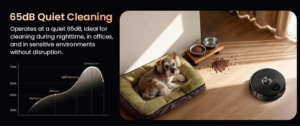 Proscenic Q20 Plus Robot Vacuum and Mop, 10000Pa Powerful Suction, Self-Emptying Base, LiDAR Navigation, 200-Min Runtime, 2-in-1 Dustbin & Water Tank, Smart Mapping for Carpet & Pet Hair