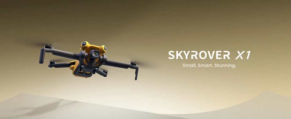 Skyrover X1 Combo Mini Drone with 3 Batteries, 4K Camera, 8K Photo Resolution, 50,000ft Transmission Range, Under 249g, 360° Obstacle Avoidance, Up to 96-Min Flight Time - Yellow