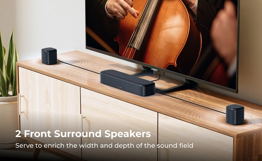 Изглед отпред на саундбар и субуфер Ultimea Aura S4T