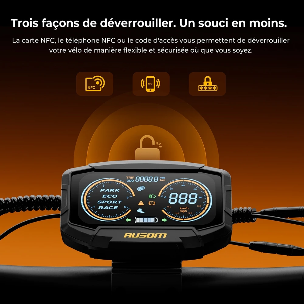 Ausom K20 Pro Trottinette Électrique Double Moteur, Moteur 1000W*2, Batterie 48V 18Ah, Pneus 10 pouces, Vitesse Maximale 60km/h, Autonomie 90km, Freins à Disque Avant & Arrière, Double Suspension Avant, Déverrouillage NFC
