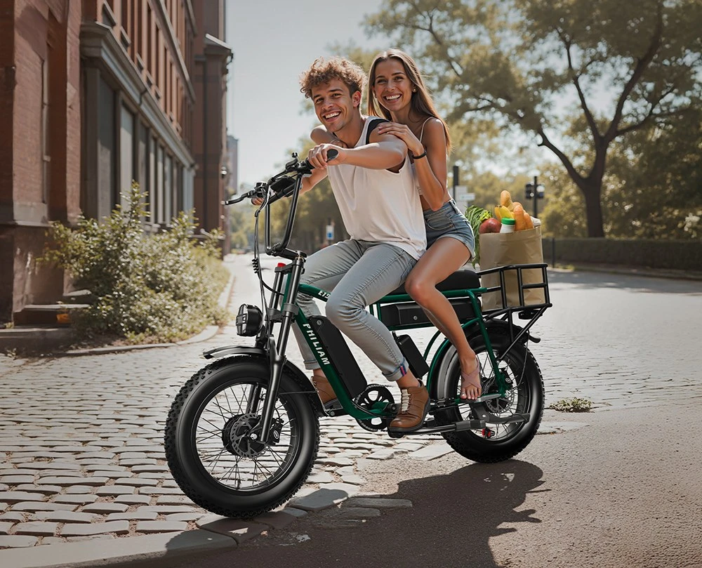 PHILIAM ET9 Kétmotoros Elektromos Kerékpár, 1000W*2 (csúcs 3000W), 52V 50Ah Dupla Akkumulátor, 31MPH Max.