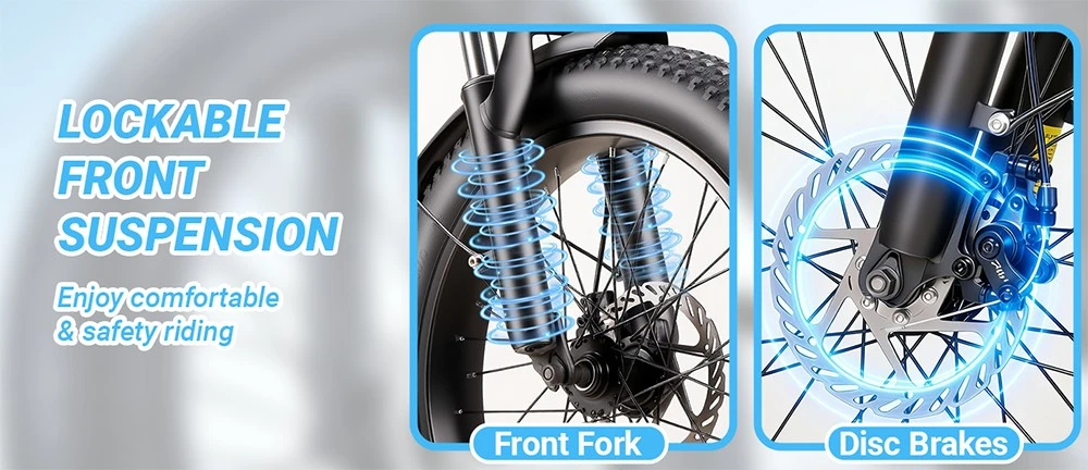 E·Bycco S1 Electric Bike, 250W Brushless (500W Peak) Motor, 36V 10.4Ah Removable Battery, 25km/h Top Speed, 30–50km Range, 20"×3.0" Fat Tires, Shimano 7-Speed, Dual Disc Brakes, Foldable Frame, 150kg Max Load