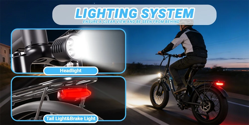 E·Bycco S1 Electric Bike, 250W Brushless (500W Peak) Motor, 36V 10.4Ah Removable Battery, 25km/h Top Speed, 30–50km Range, 20"×3.0" Fat Tires, Shimano 7-Speed, Dual Disc Brakes, Foldable Frame, 150kg Max Load