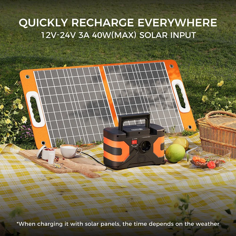 FlashFish EA200 Portable Power Station, Lithium-ion 18650 Battery, 200W Pure Sine Wave Output, 400W Surge, 230V AC Outlet, QC3.0 Fast Charging, Wall/Solar/Car Recharge, Solar Generator for Camping, CPAP, Travel & Emergency Backup
