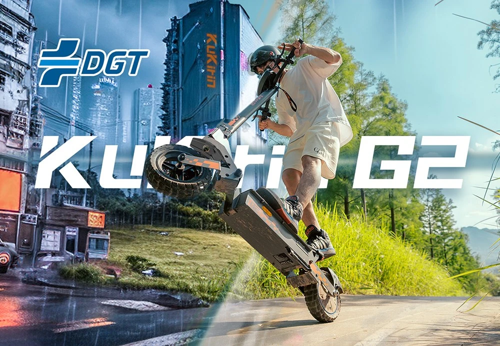 Trotinetă electrică KuKirin G2, motor de 500W, baterie de 48V 15.6Ah, viteză maximă de 25km/h, autonomie de 65km, anvelope tubeless de 10 inch, frâne cu disc dublu, unghi de urcare de 20°, rezistență la apă IPX4, sarcină maximă de 120kg