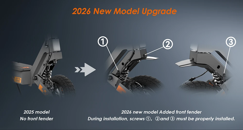 Trotinetă electrică KuKirin G2, motor de 500W, baterie de 48V 15.6Ah, viteză maximă de 25km/h, autonomie de 65km, anvelope tubeless de 10 inch, frâne cu disc dublu, unghi de urcare de 20°, rezistență la apă IPX4, sarcină maximă de 120kg