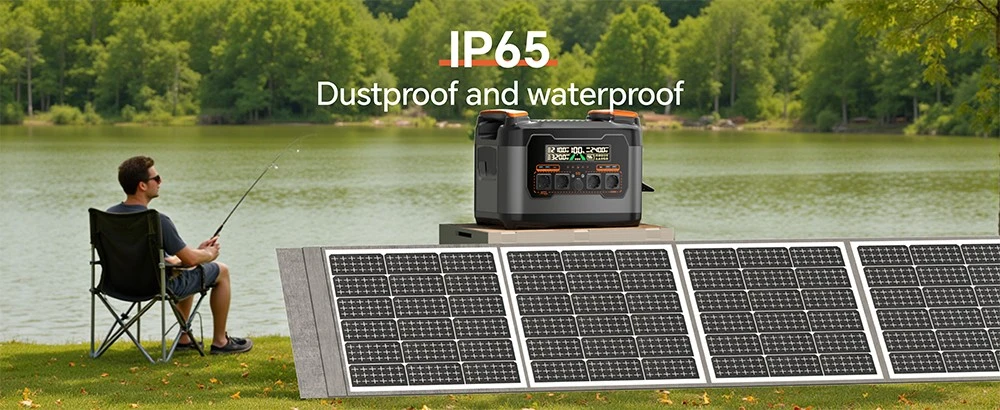 NEWSMY 200W Portable Solar Panel, 24.3% High Efficiency BC Cells, IP65 Waterproof, MC4/XT60/DC Output, Foldable Design, 4 Kickstands, for Camping, RV & Emergency Power, Power Station Compatible